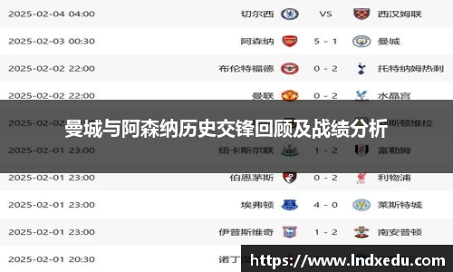 曼城与阿森纳历史交锋回顾及战绩分析